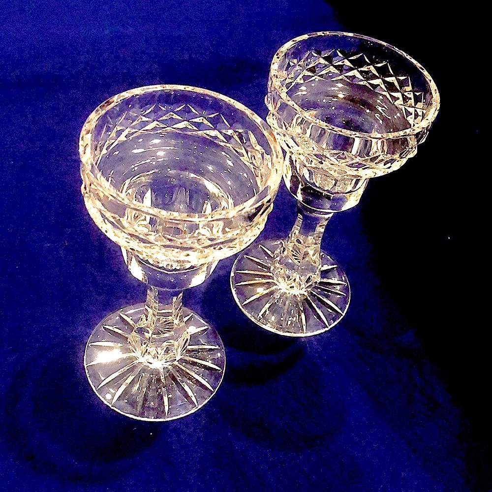 WEDDING GIFT IDEA! Pair of TYRONE Cut Crystal